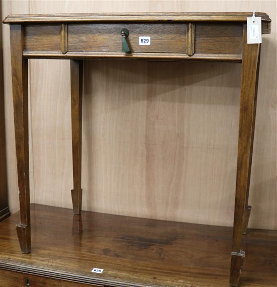 A 1930s walnut side table, W.79cm